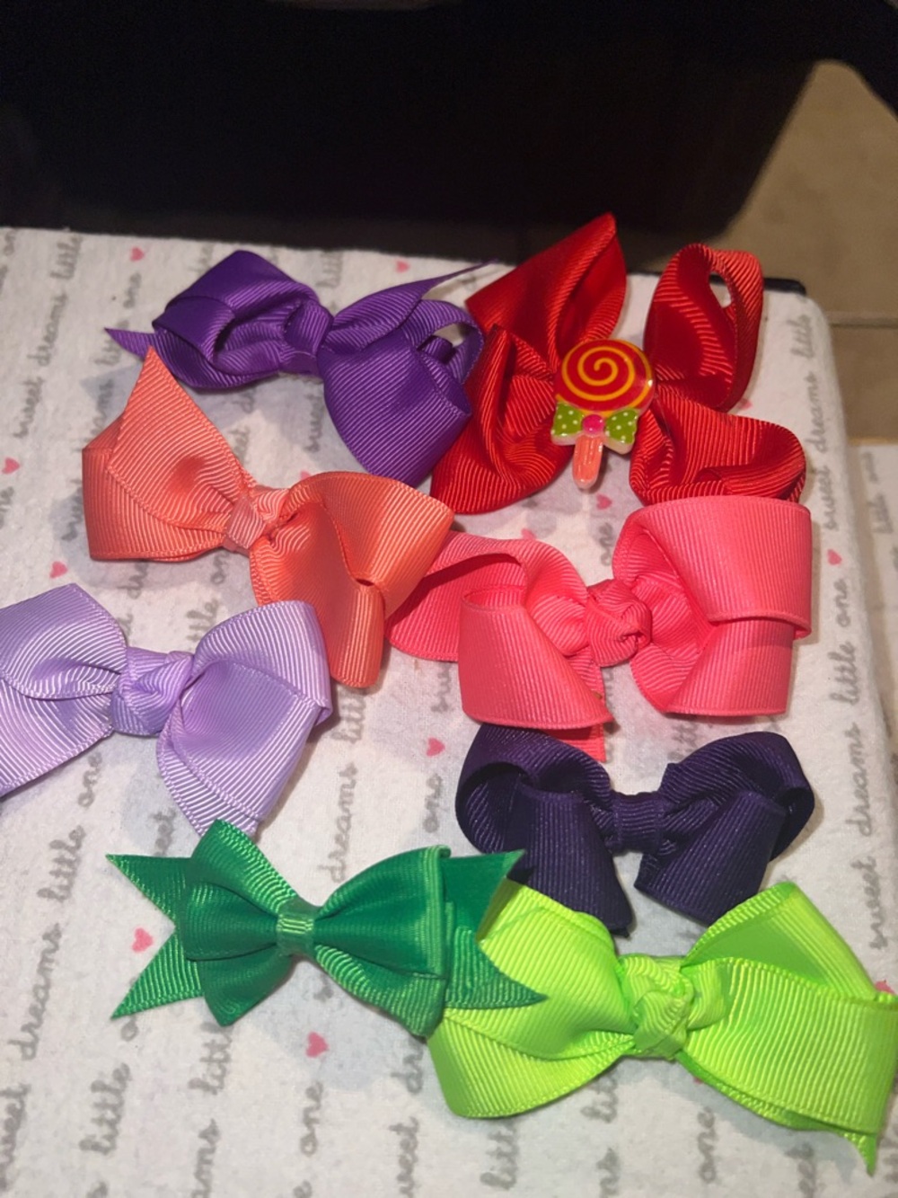 Kids Colorful Grosgrain Hair Bow Set - Multi Color